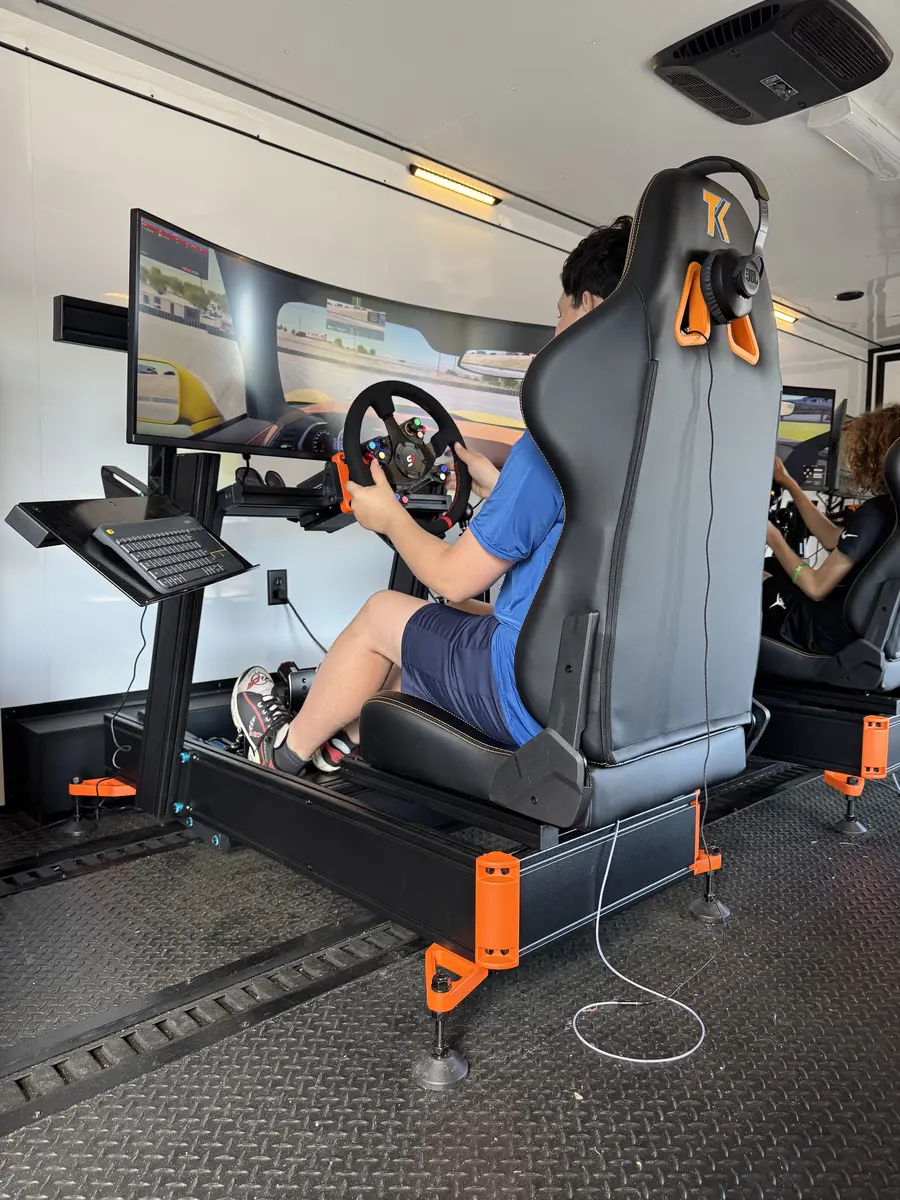 Guest driving with racing wheel